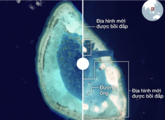 Trung Quốc đang mở rộng rạn san hô Hải Sâm, thuộc quần đảo Hoàng Sa của Việt Nam